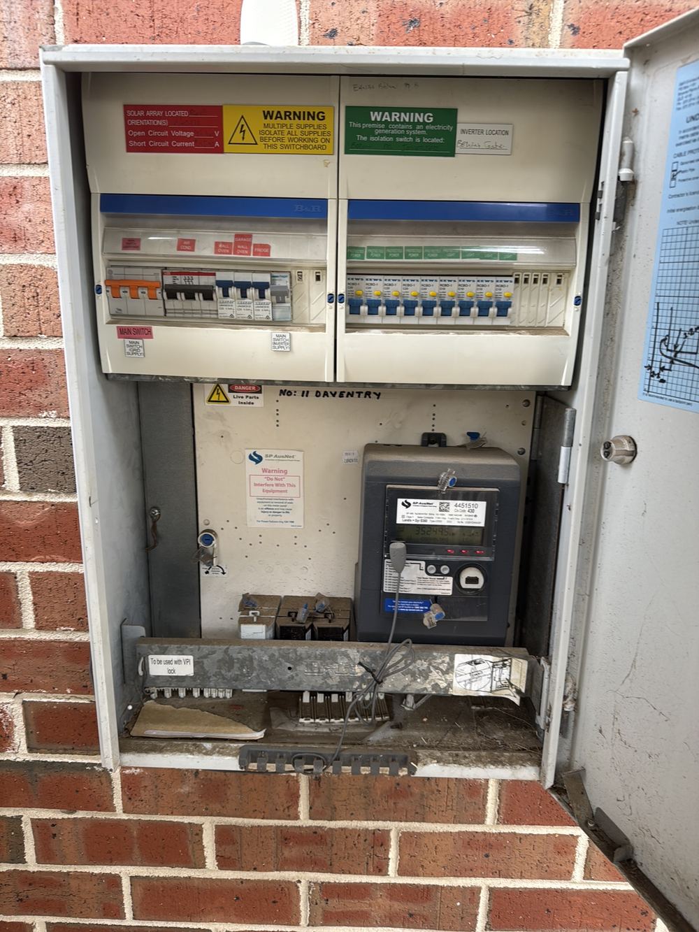 The termite notice in a Berwick meter box