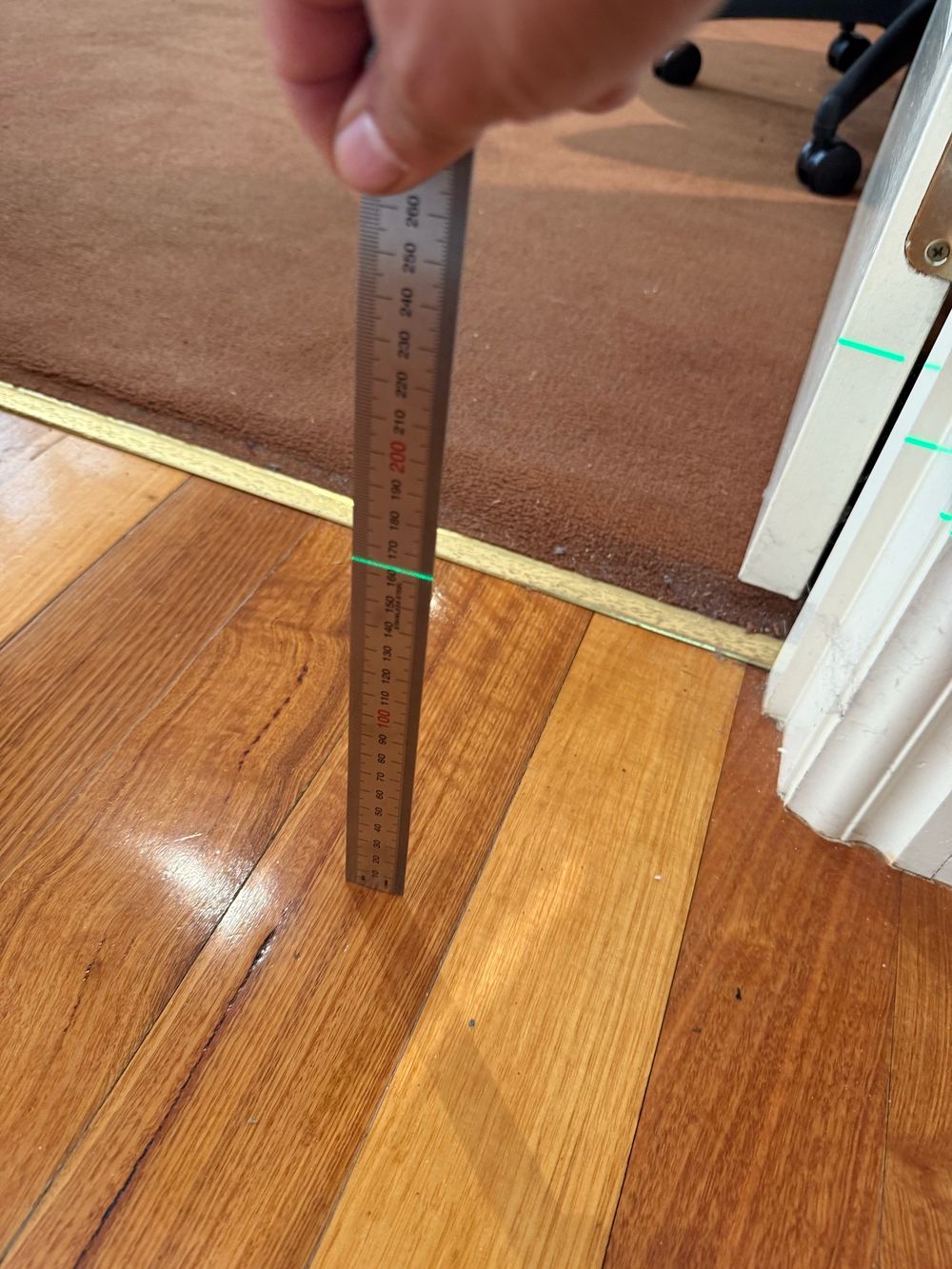Floor variation measured with a rule, up to about 50mm across the house, found during a defect investigation in Berwick