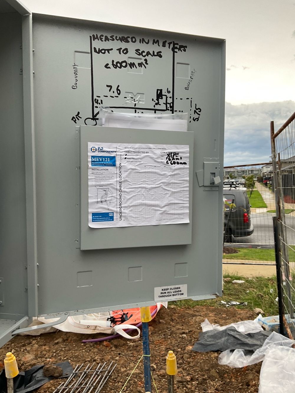 No termite management notice in the meter box at slab stage, Berwick